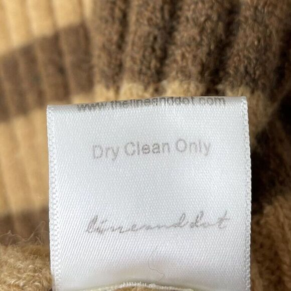 LINE AND DOT Sweater Womens Medium M  Brown Striped Popover Collared Stretch - Picture 8 of 8